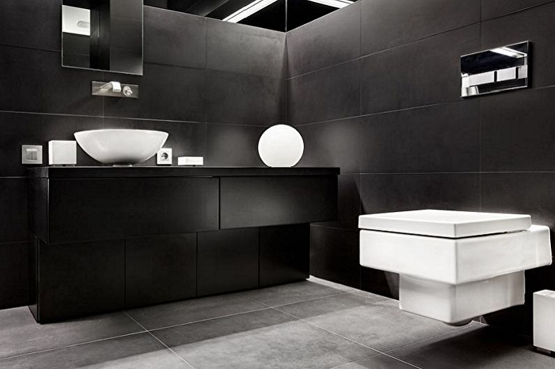 Čierna kúpeľňa - fotografia interiéru