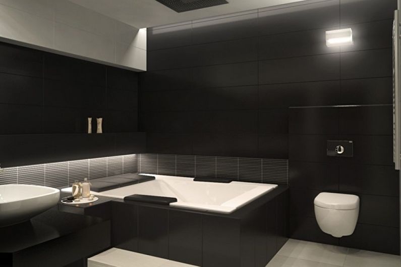 Μαύρο μπάνιο - φωτογραφία εσωτερικού σχεδιασμού