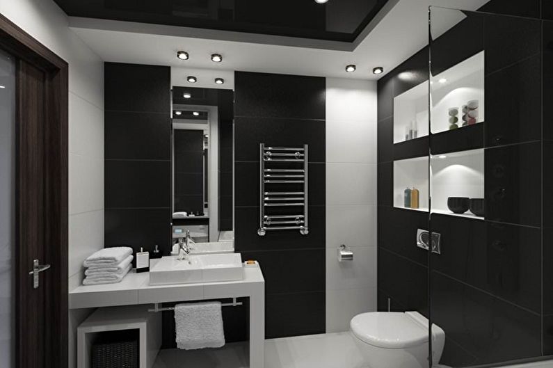 Čierna kúpeľňa - fotografia interiéru