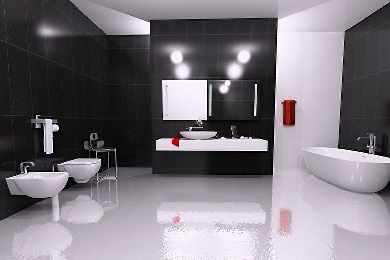 Μαύρο μπάνιο - φωτογραφία εσωτερικού σχεδιασμού