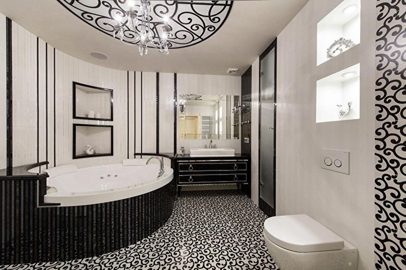 Klasická čierna kúpeľňa - interiérový dizajn