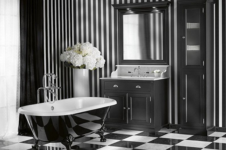 Klasická čierna kúpeľňa - interiérový dizajn