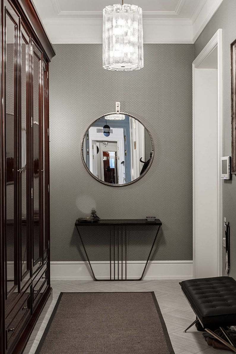 Črno -bele ozadje v notranjosti hodnika - oblikovanje fotografij