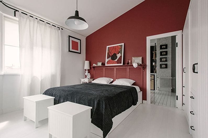 Alb-negru și roșu - Combinația de culori din interior