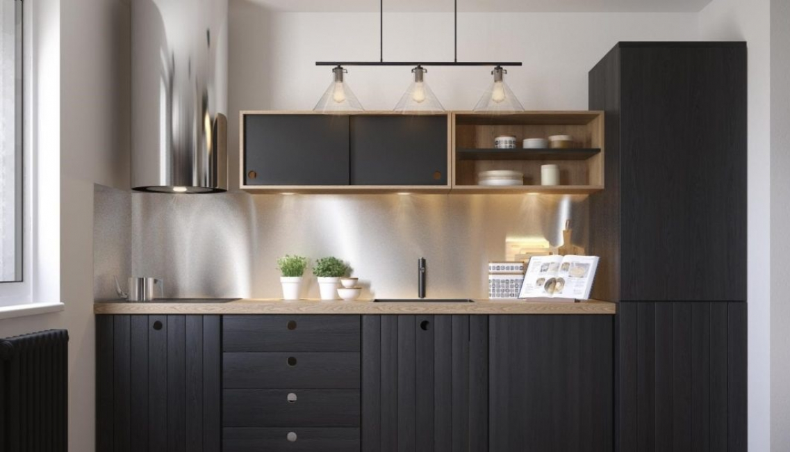 Čierna farba vám umožní realizovať veľkolepý kuchynský interiér
