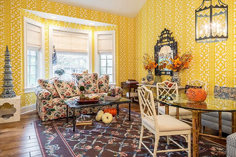 Žltá tapeta do obývačky - farba tapety do obývačky