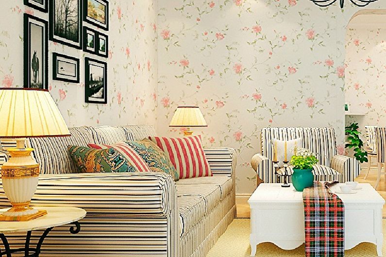 Farba tapety do obývačky - typy tapiet