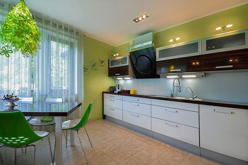 Papel pintado verde para la cocina - Color del papel pintado para la cocina