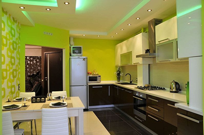Papel pintado verde para la cocina - Color del papel pintado para la cocina