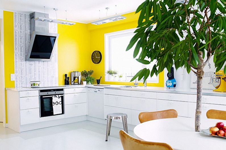 Papel pintado amarillo para la cocina - Color del papel pintado para la cocina