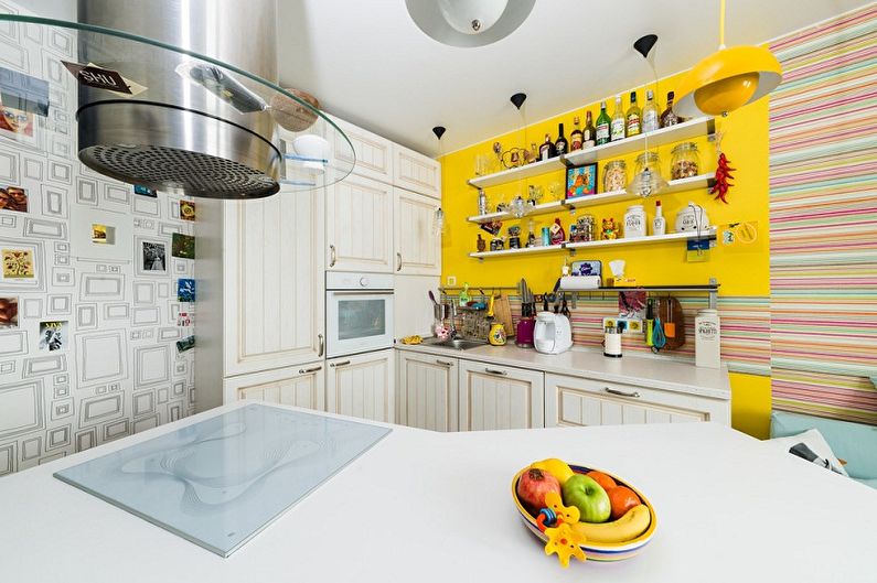Barva ozadja za kuhinjo - fotografije in ideje