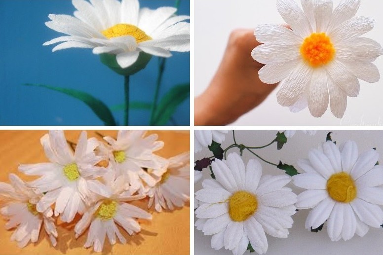 Mușețel - flori de hârtie DIY