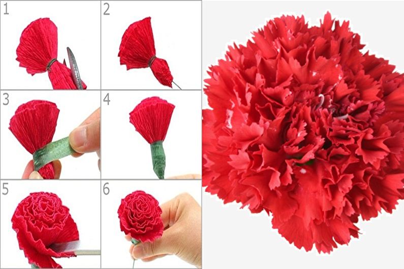 Claveles - Flores de papel DIY
