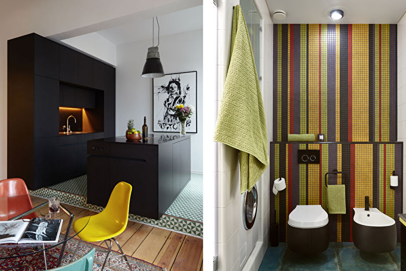 Färgkombinationer för golv, väggar, tak och möbler - Kontrastkombinationer