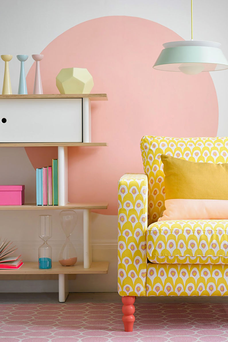 Fargekombinasjoner for gulv, vegger, tak og møbler - Pastellfarger
