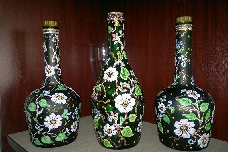 DIY dekor fľaše - farbenie