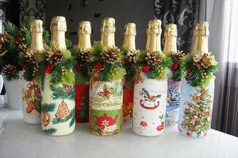 DIY dekor fľaše - Decoupage