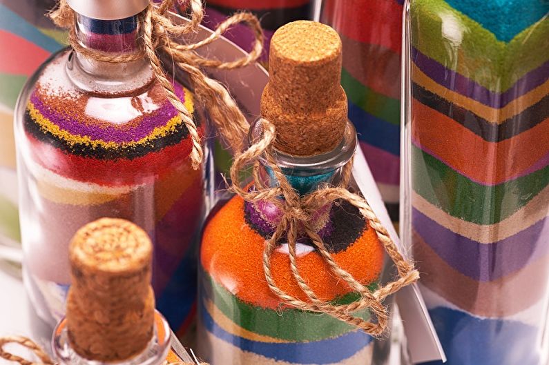 DIY dekor fľaše - soľný dekor
