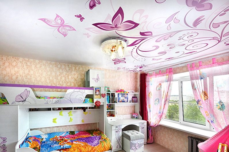 Projeto de quarto infantil para duas meninas - Decoração de teto