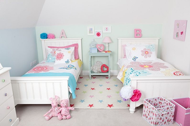 Decoração de quarto infantil para duas meninas - foto
