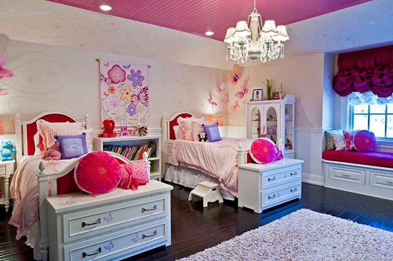 עיצוב חדר ילדים לשתי בנות - גימור רצפה
