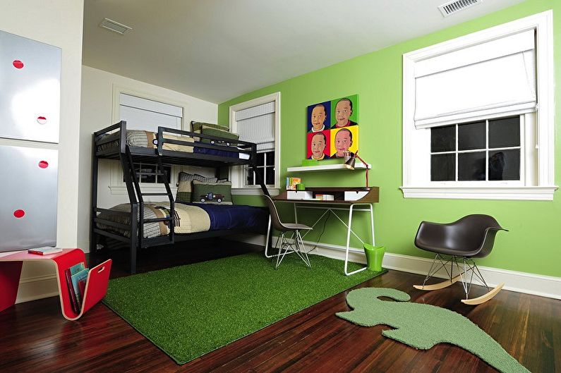 Projekt pokoju dziecięcego dla dwóch chłopców - Wykończenie podłogi