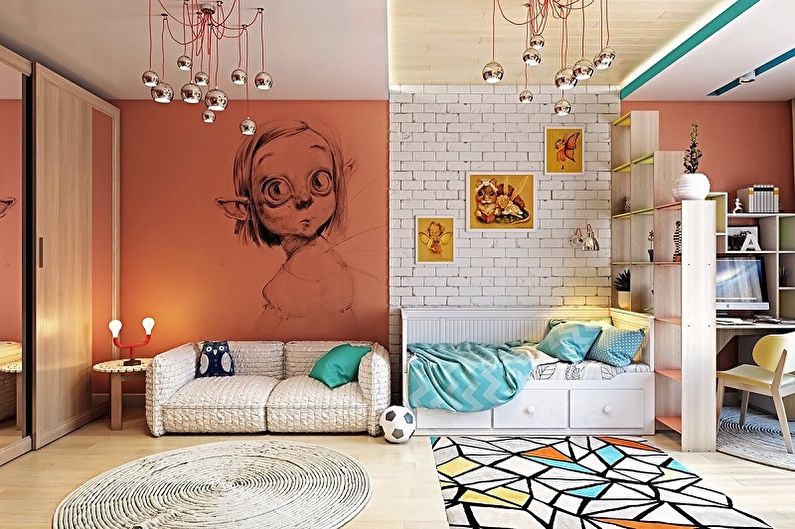 עיצוב חדר ילדים לשני בנים - קישוט תקרה