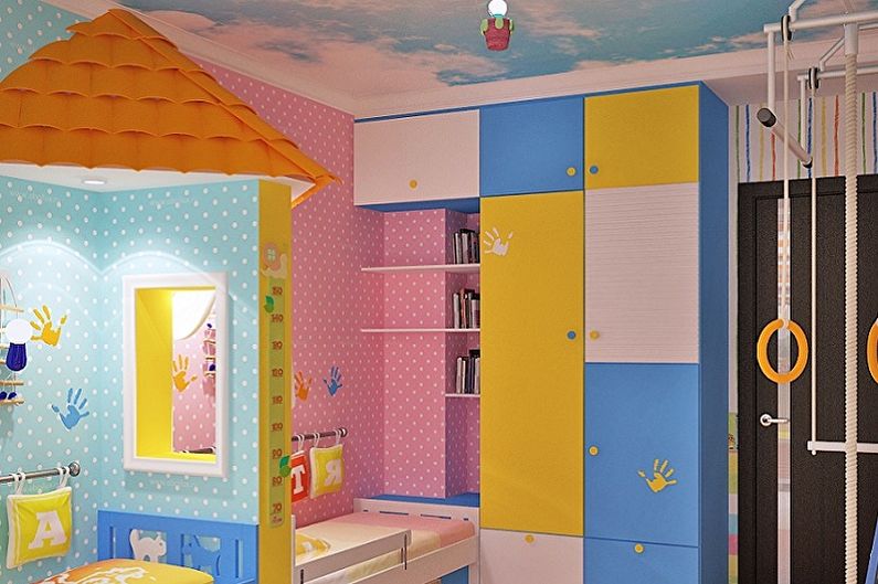 Návrh detskej izby pre chlapca a dievča - Stropná dekorácia