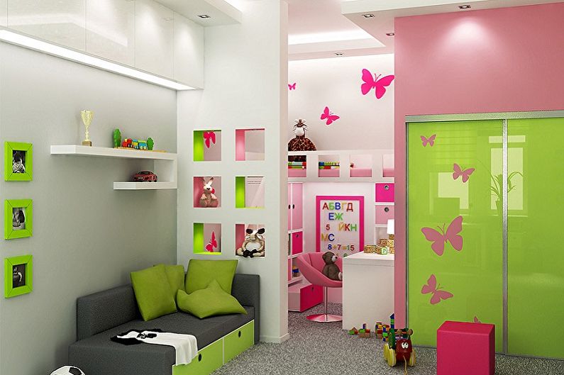 Σχεδιασμός παιδικού δωματίου για αγόρι και κορίτσι - Ζώνη