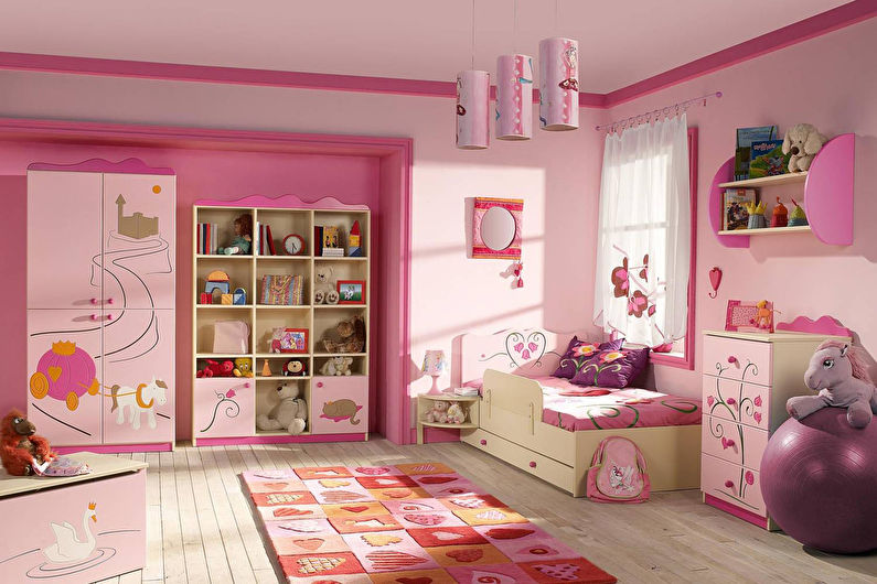 Εσωτερικός σχεδιασμός παιδικού δωματίου για κορίτσι - φωτογραφία