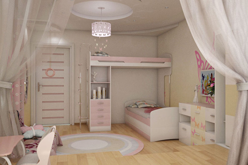 Εσωτερικός σχεδιασμός παιδικού δωματίου για κορίτσι - φωτογραφία