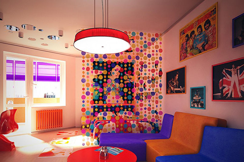 Design de cameră pentru bebeluși în stil pop art