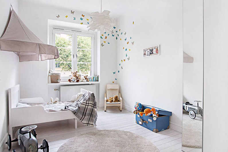 Proiectarea unei camere pentru copii pentru un băiat sub 3 ani