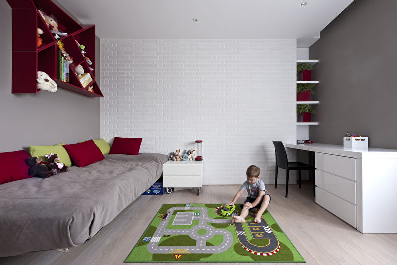 Creșă gri pentru un băiat - Design interior