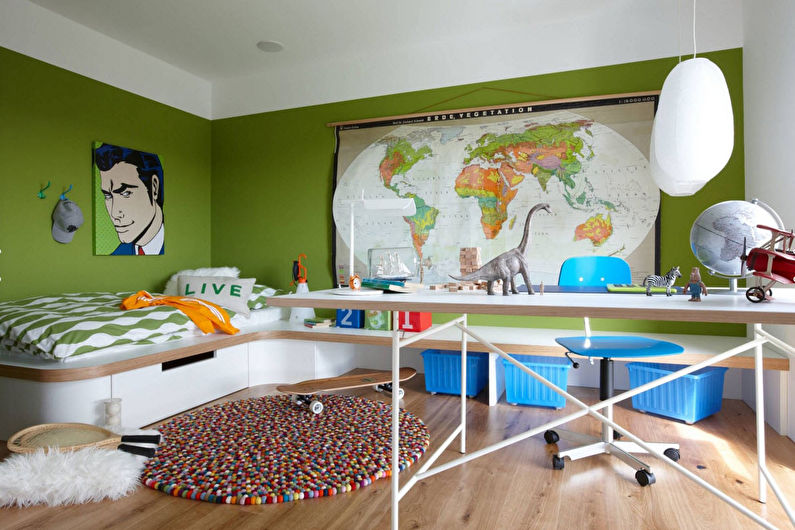 Inredning av ett barns rum för en pojke - foto