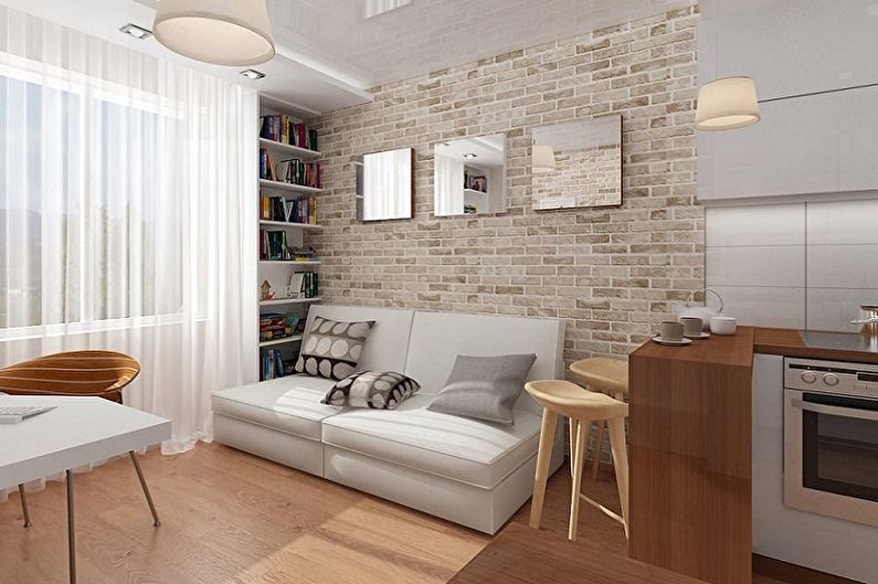 Sala de estar 12 m² estilo loft - design de interiores