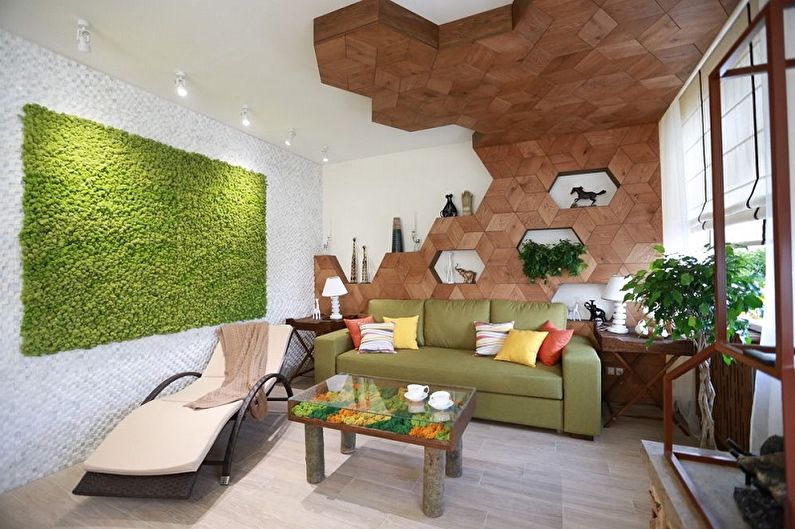 Sala de estar 12 m² em estilo eco - design de interiores