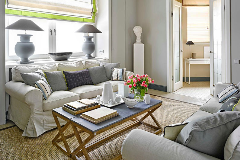 Sala de estar com 15 m² no estilo dos clássicos modernos - design de interiores