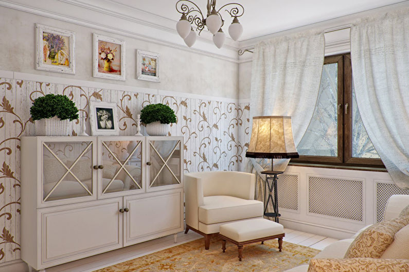 Sala de estar com 15 m² Estilo provençal - design de interiores