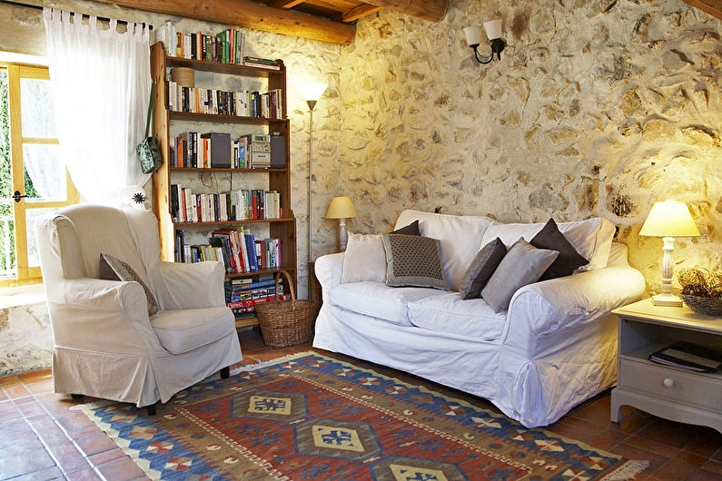 Sala de estar 15 m² Estilo provençal - design de interiores
