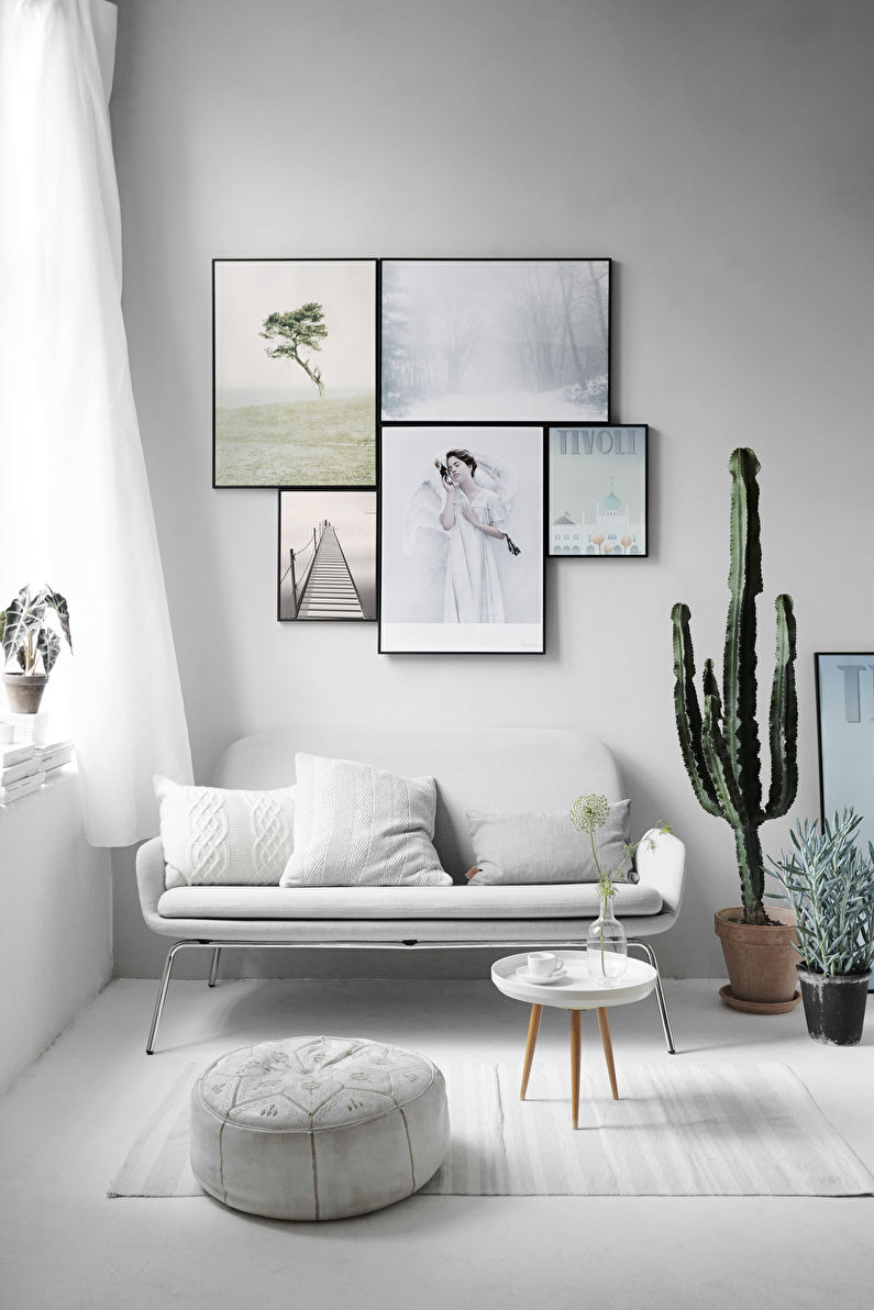 Sala de estar 15 m² no estilo do minimalismo - design de interiores