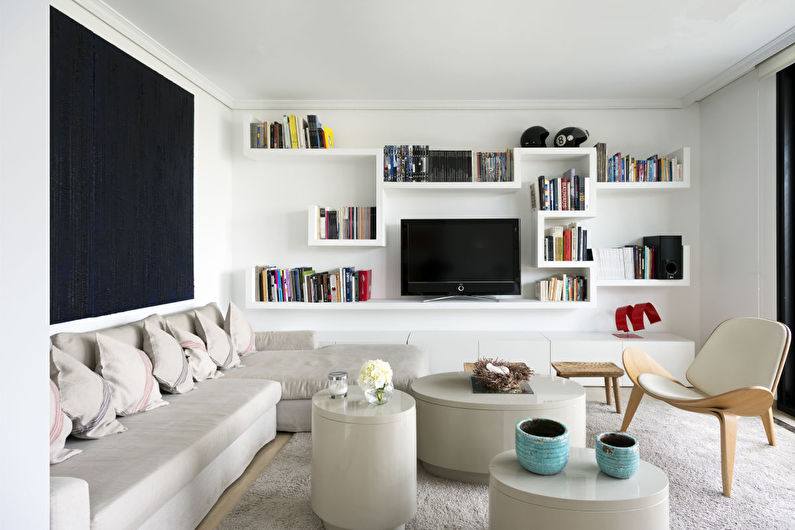 Design de interiores da sala de estar com 15 m². - Foto