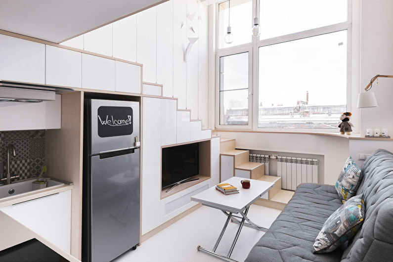 Sala de estar 15 m² em estilo escandinavo - design de interiores