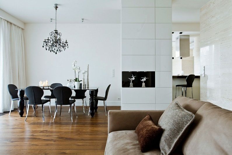 Sala de estar branca de 16 m². - Design de interiores