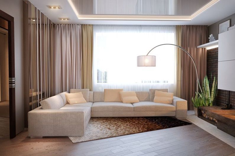 Dizajn obývačky 16 m2 - povrchová úprava podláh
