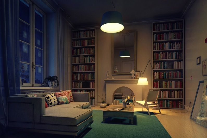 Dizajn obývačky 16 m2 - Osvetlenie a osvetlenie