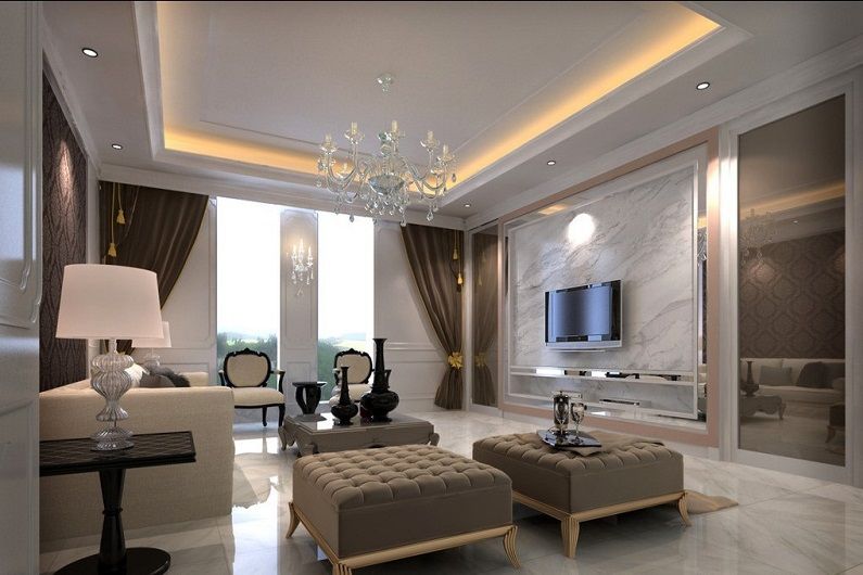 Design de interiores da sala de estar 16 m². - Foto