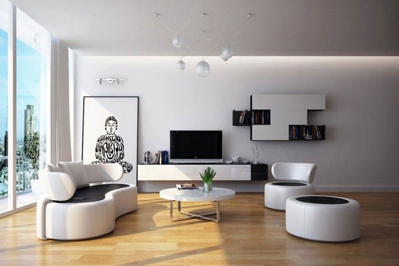 Diseño de interiores de sala de estar 16 metros cuadrados. - Foto