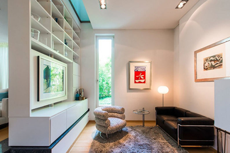 Obývacia izba 17 m2 v modernom štýle - interiérový dizajn