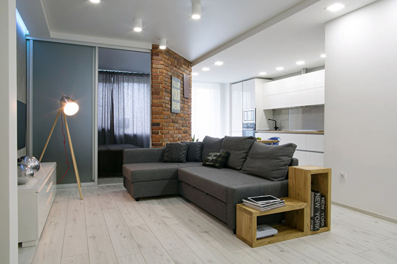 Dizajn obývačky 17 m2 - osvetlenie